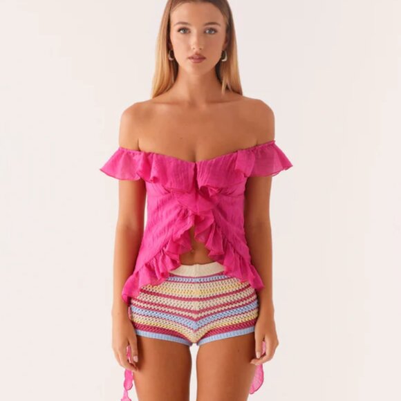 Peppermayo Off Shoulder Top - Fuchsia - Picture 1 of 5